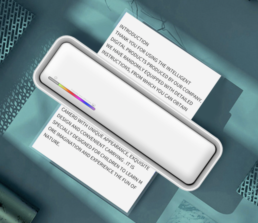 A4 portable thermal printer tattoo with unique design and color display, accompanied by usage instructions.